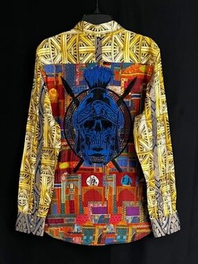 Robert Graham Great Sallust Warrior skull shirt 3XL Classic Fit size